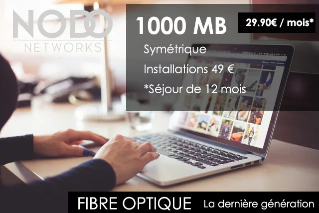 Nodo Nextwork, débit fibre optique de 100 MB